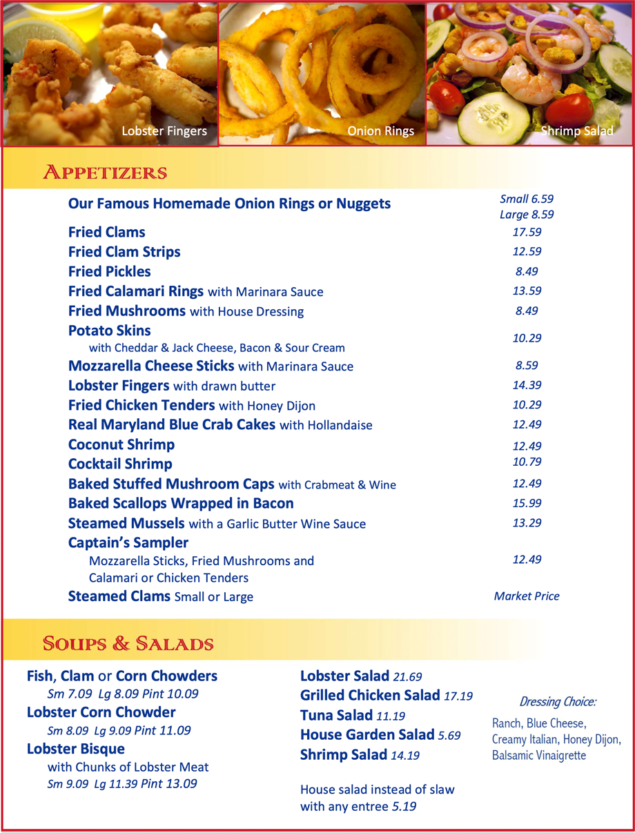 Appetizers Soups Salads
