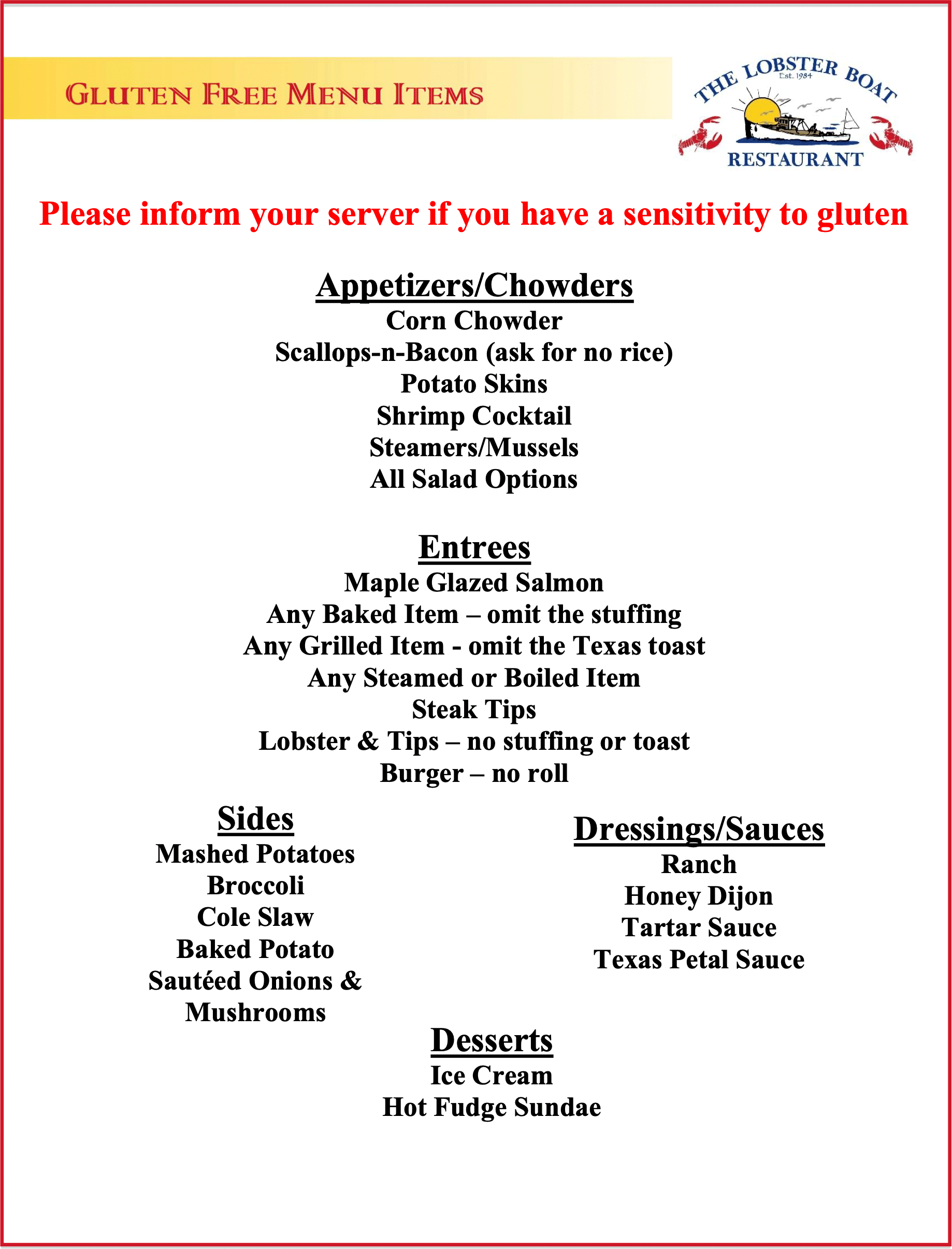 Gluten Free